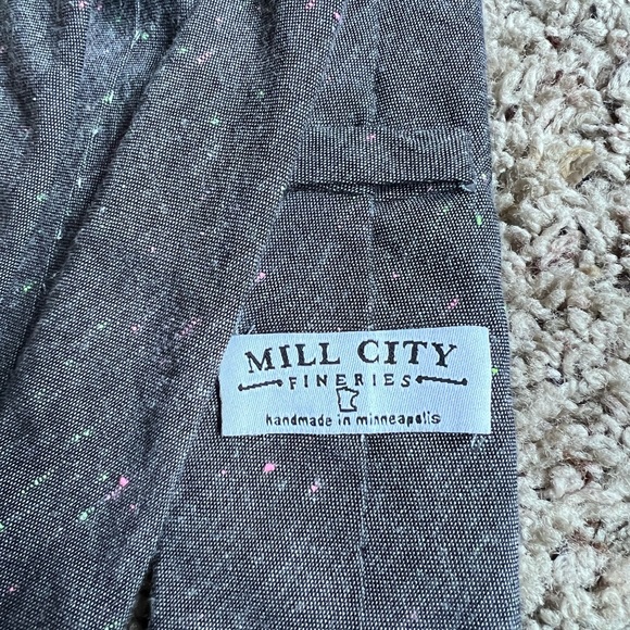 Lot of 2 Mill City Fineries Neck Ties Neckties Plaid Paint Splatter - Picture 2 of 5